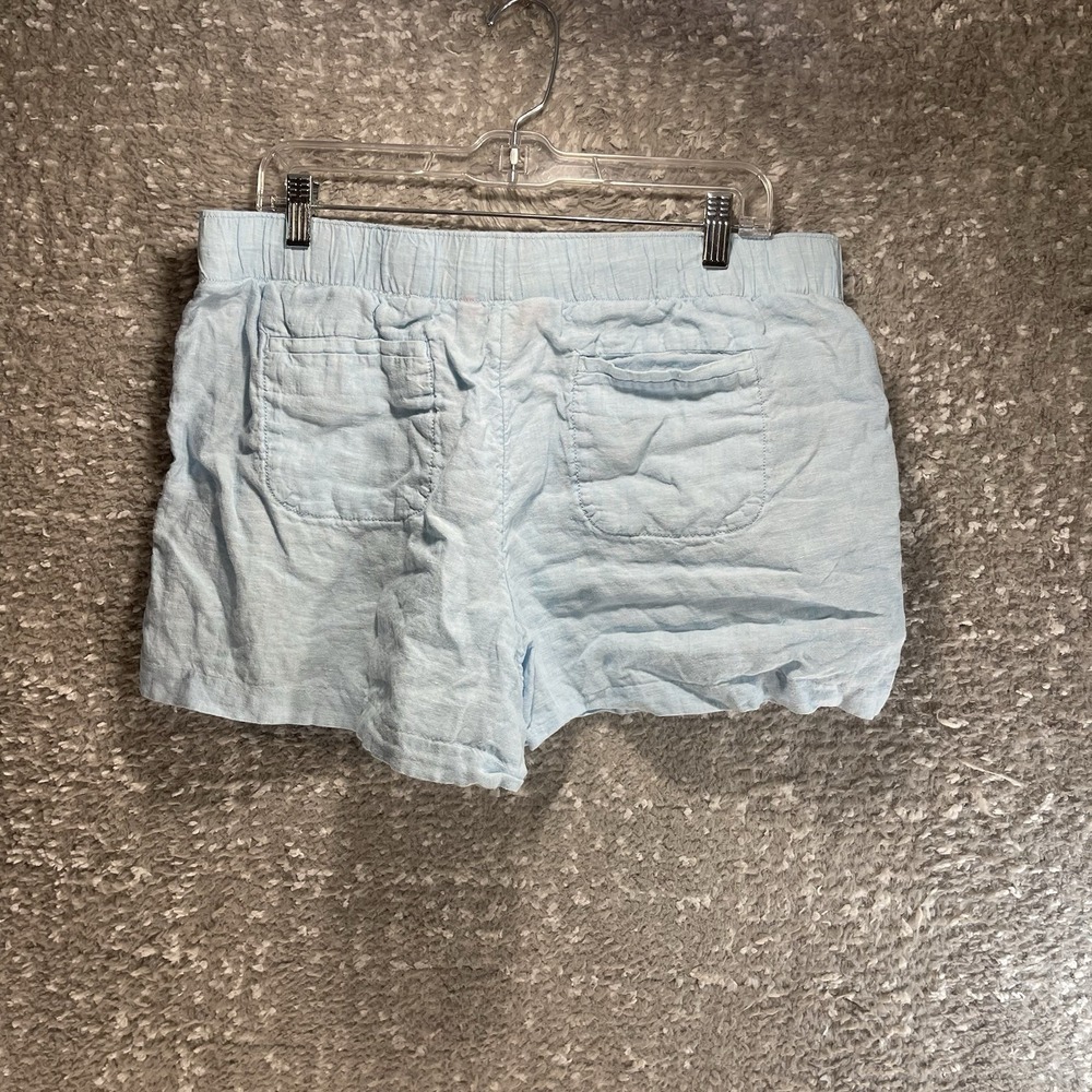 LILLY PULITZER Women's Blue Linen Pull On Casual Shorts XL Beach Vacation 35W - Picture 2 of 9